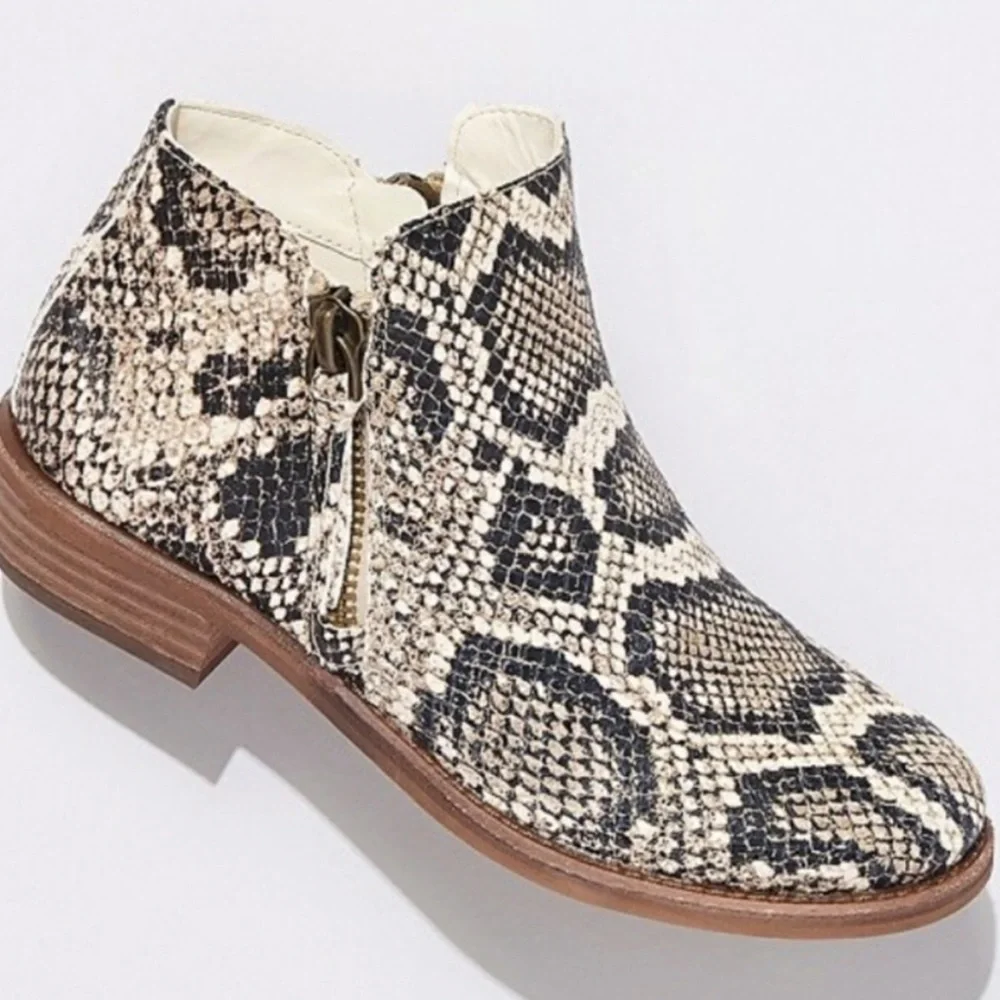 Snake Print Ankle Boots
